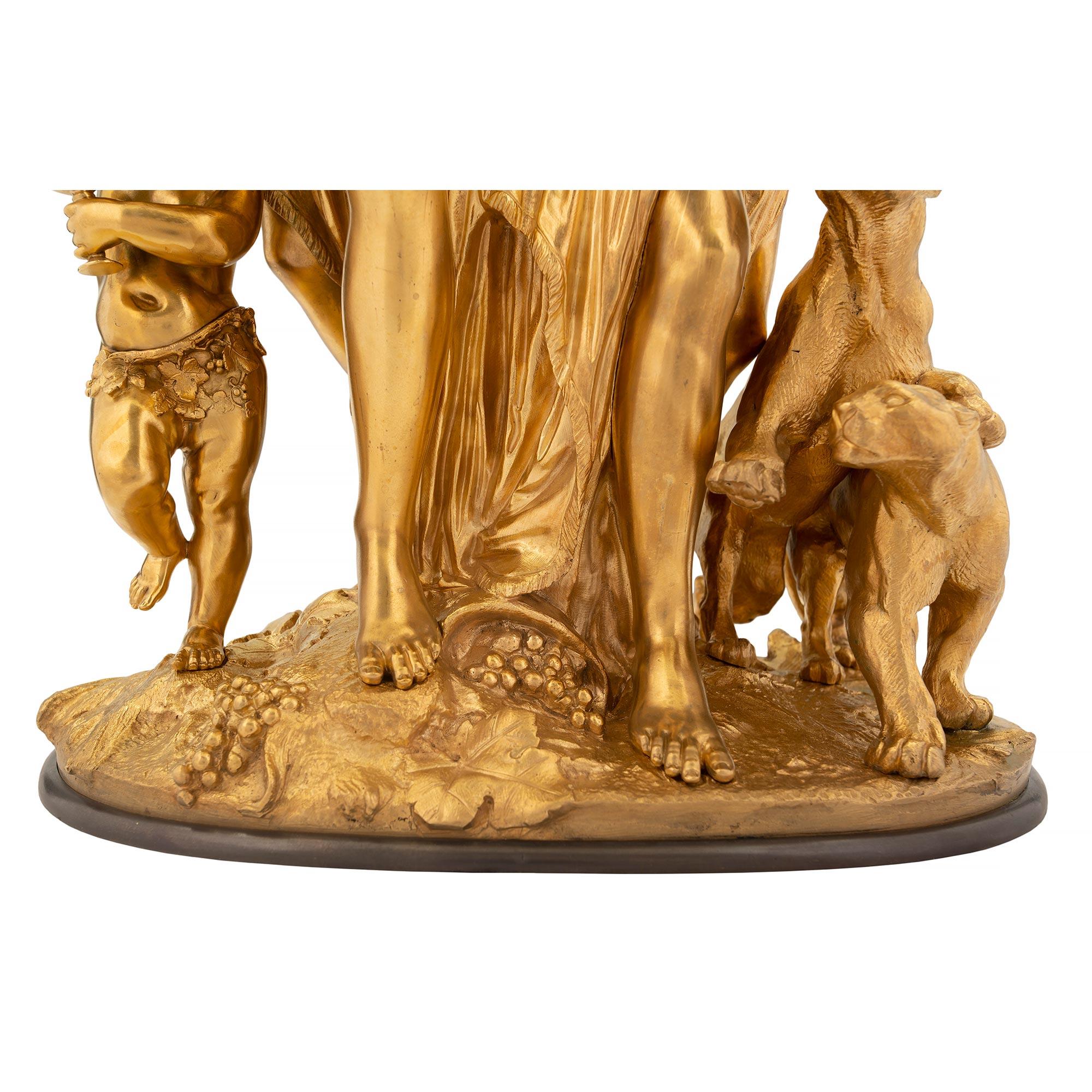 French Mid-19th Century Louis XVI Style Ormolu & Bronze Statue, Signed Delesalle For Sale 6