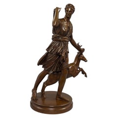 French Mid-19th Century Louis XVI Style Patinated Bronze Statue