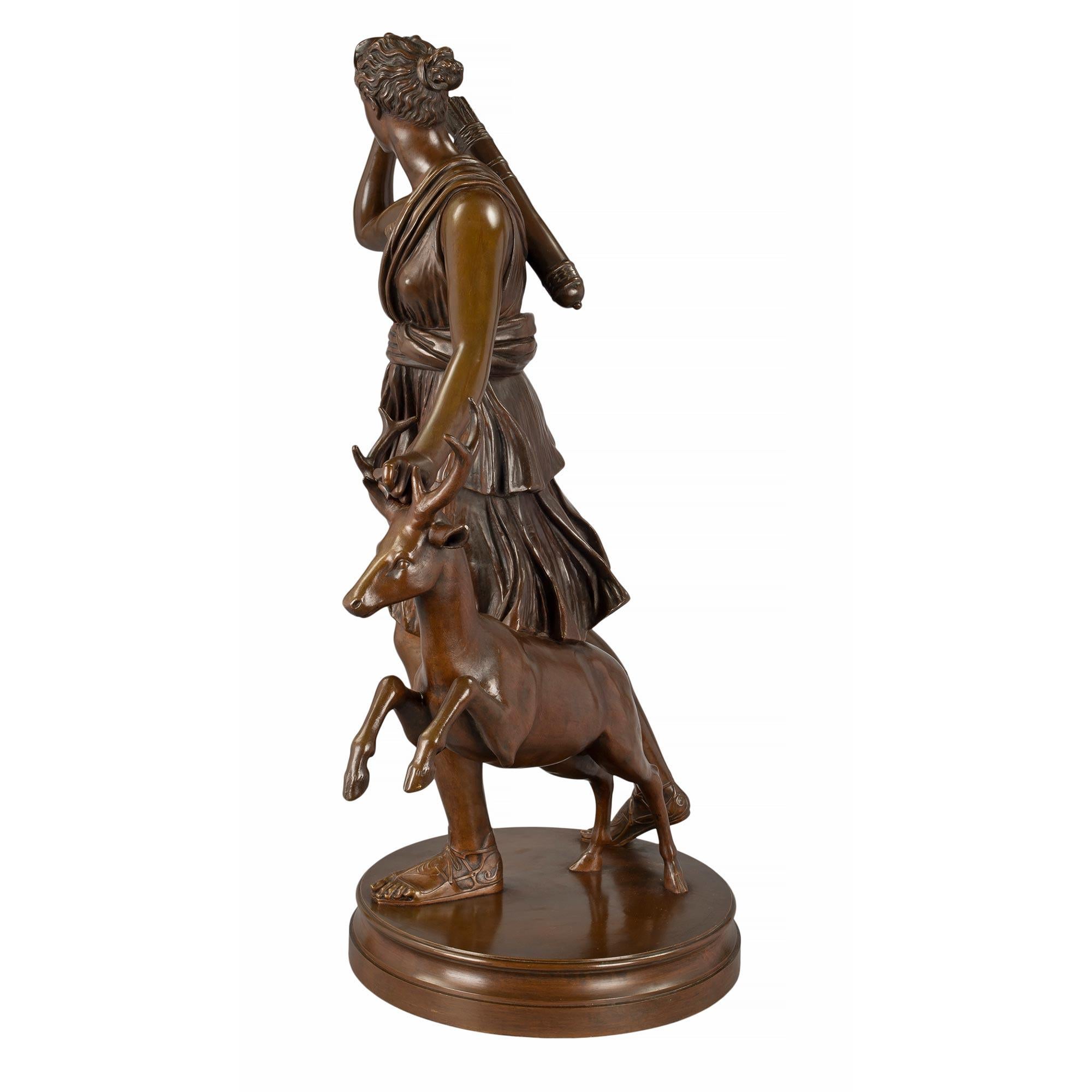 French Mid-19th Century Louis XVI Style Patinated Bronze Statue For Sale 2