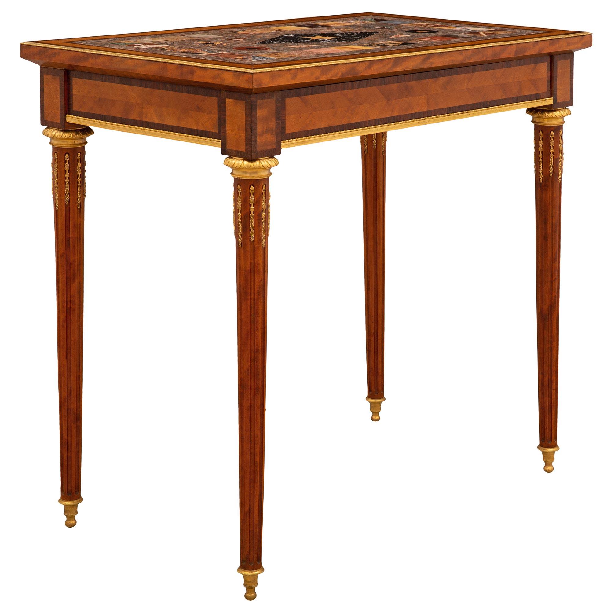 French Mid-19th Century Louis XVI Style Rectangular Side Table In Good Condition For Sale In West Palm Beach, FL