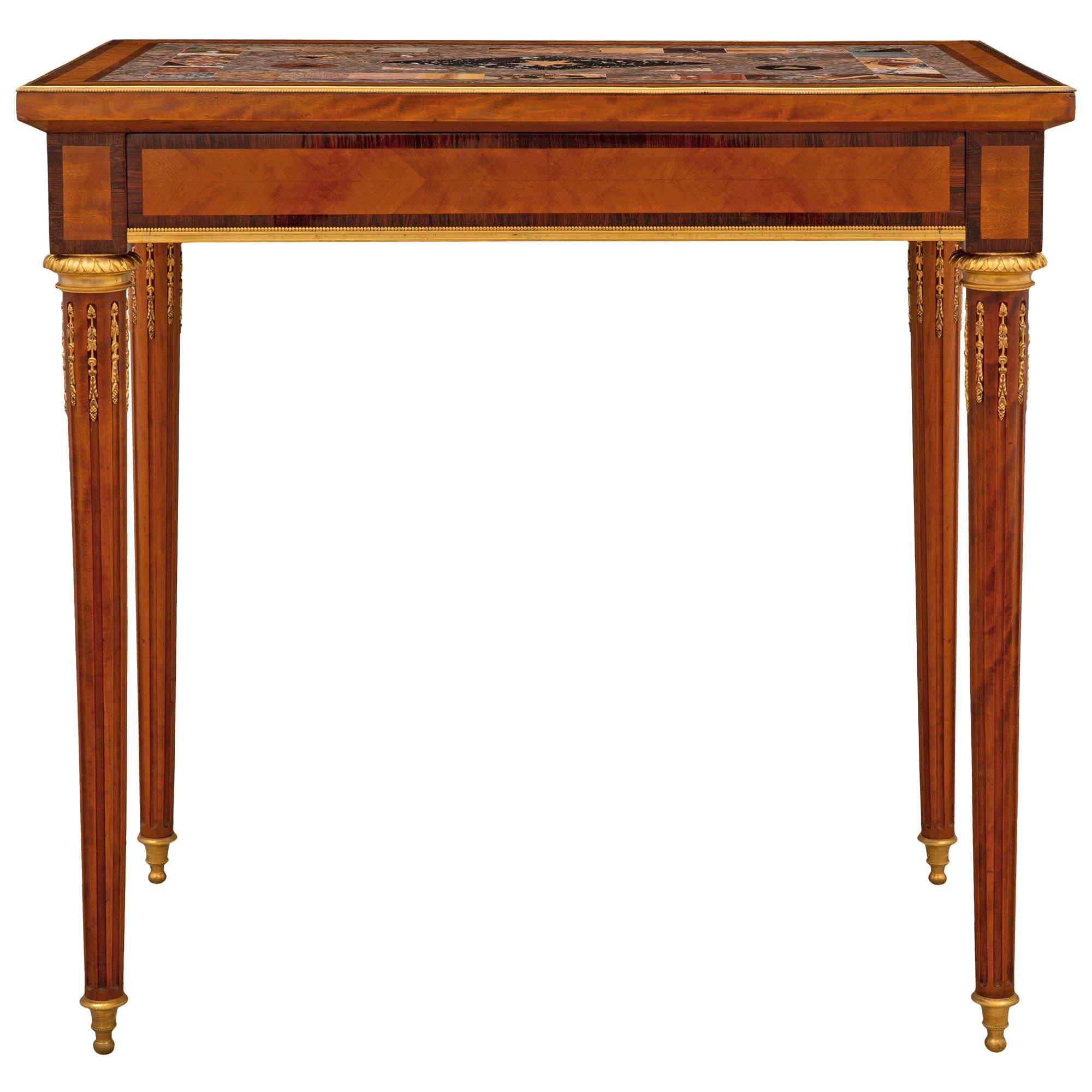 French Mid-19th Century Louis XVI Style Rectangular Side Table For Sale
