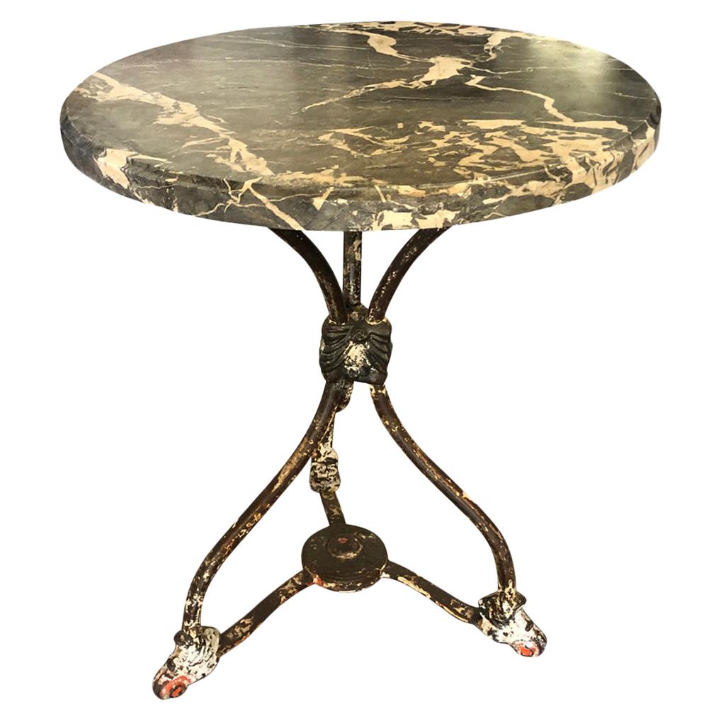 French Mid-19th Century Marble-Top Gueridon
