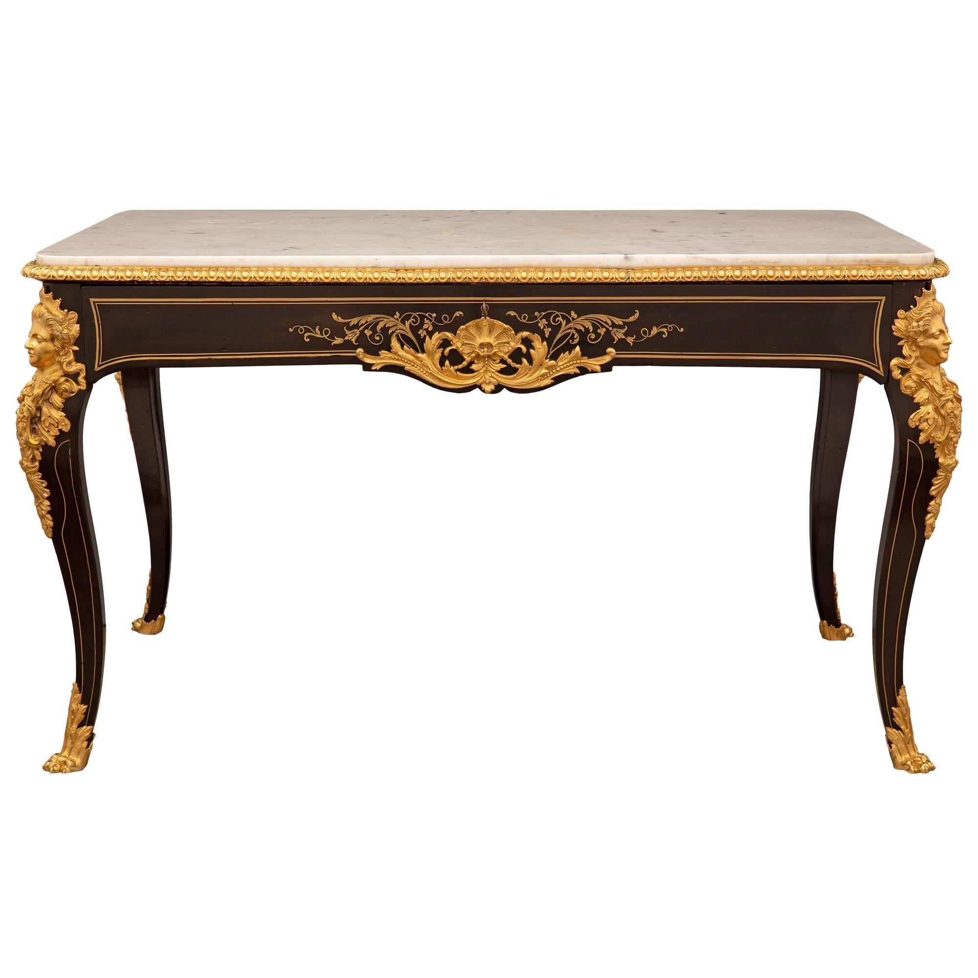 French Mid-19th Century Napoleon III Period Boulle Center Table For Sale