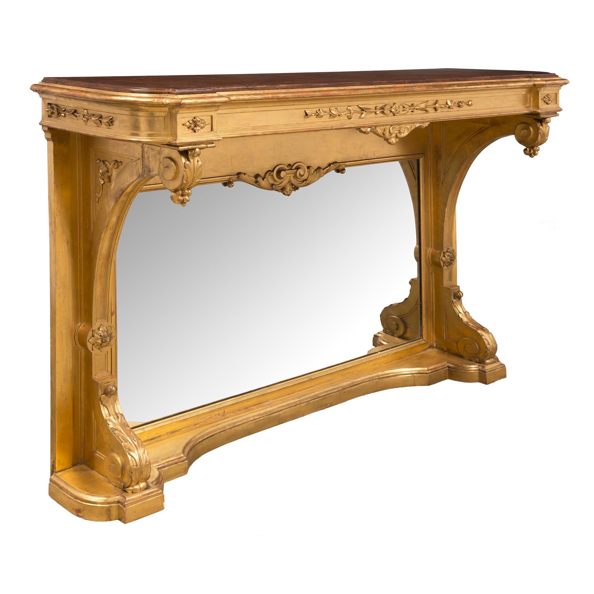 Neoclassical French Mid 19th Century Neo-Classical St. Giltwood Console For Sale