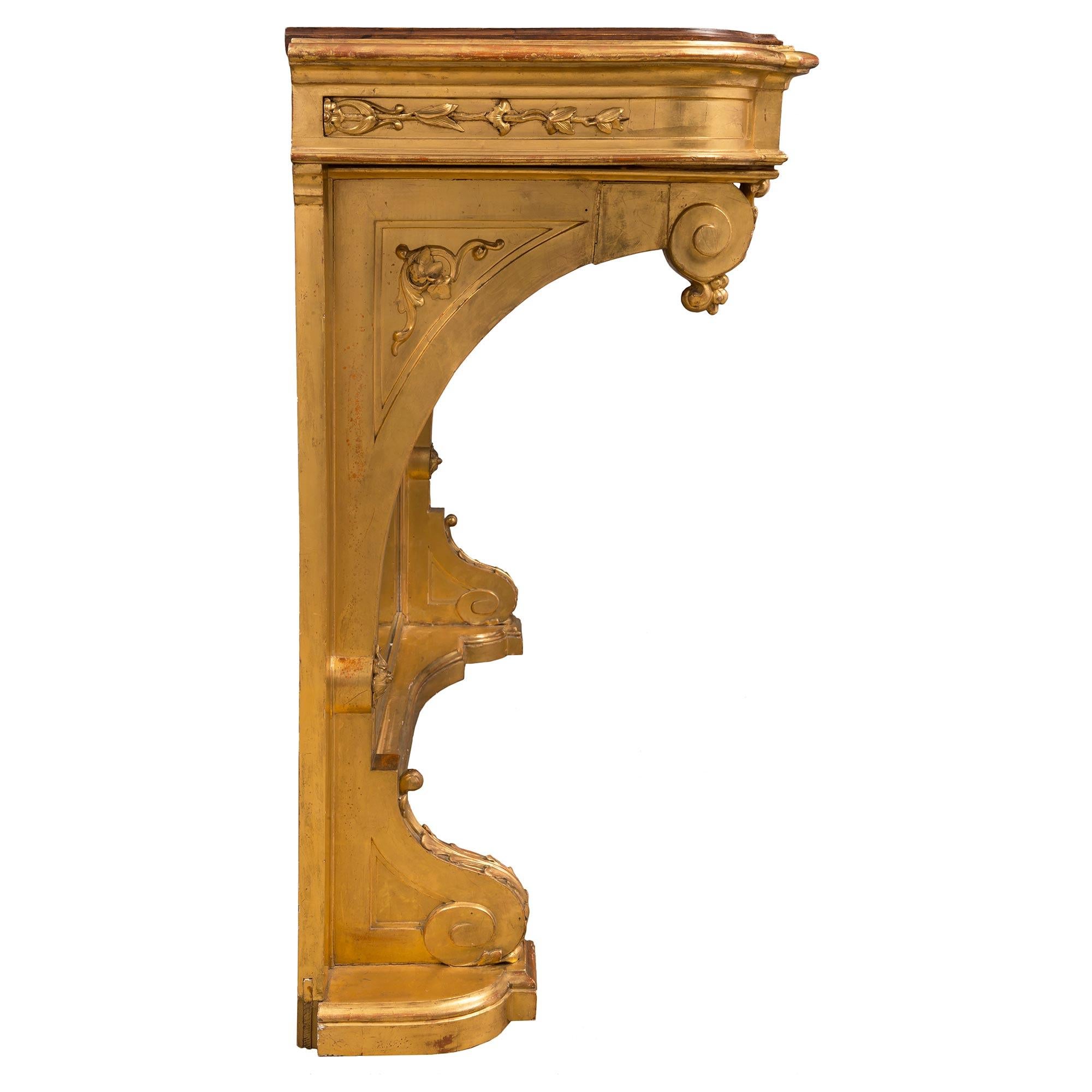French Mid 19th Century Neo-Classical St. Giltwood Console In Good Condition For Sale In West Palm Beach, FL