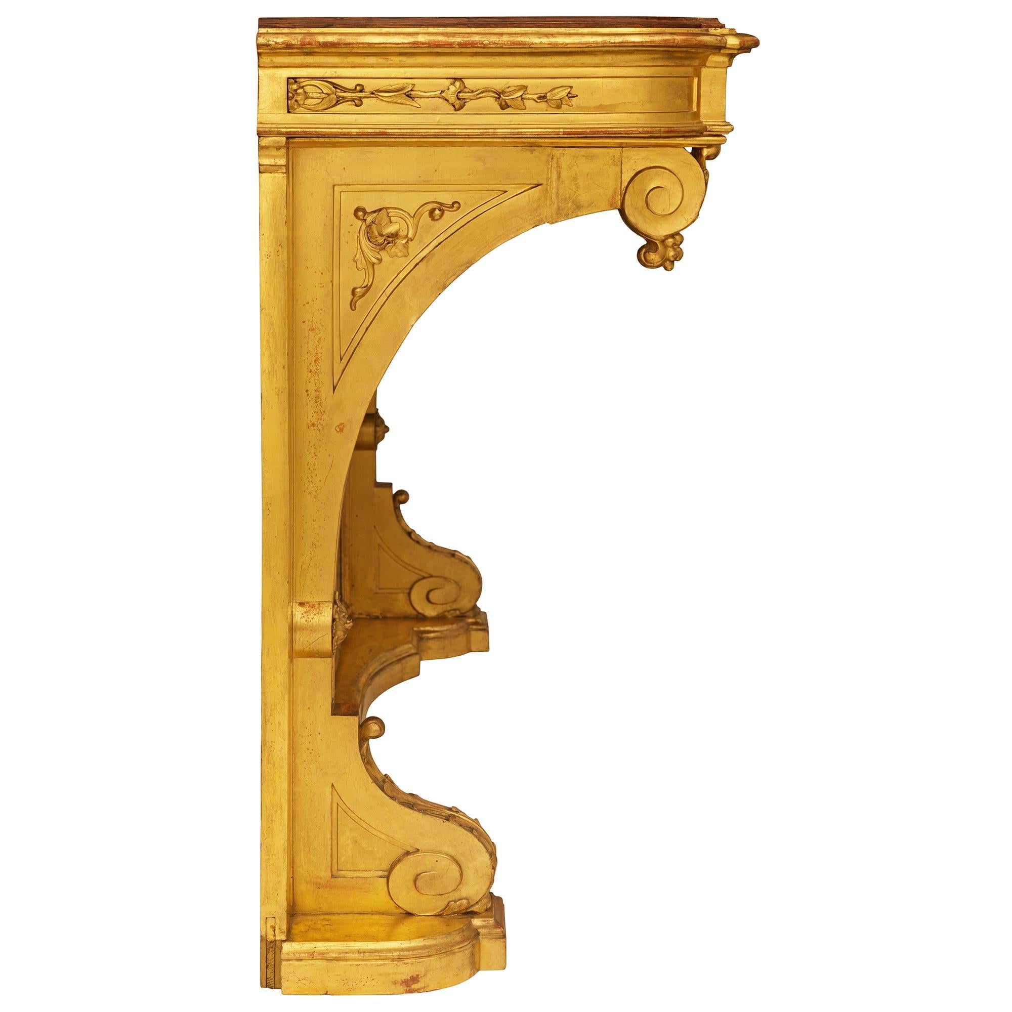 Francese Console neoclassica francese della metà del XIX secolo in legno di San Giglio in vendita