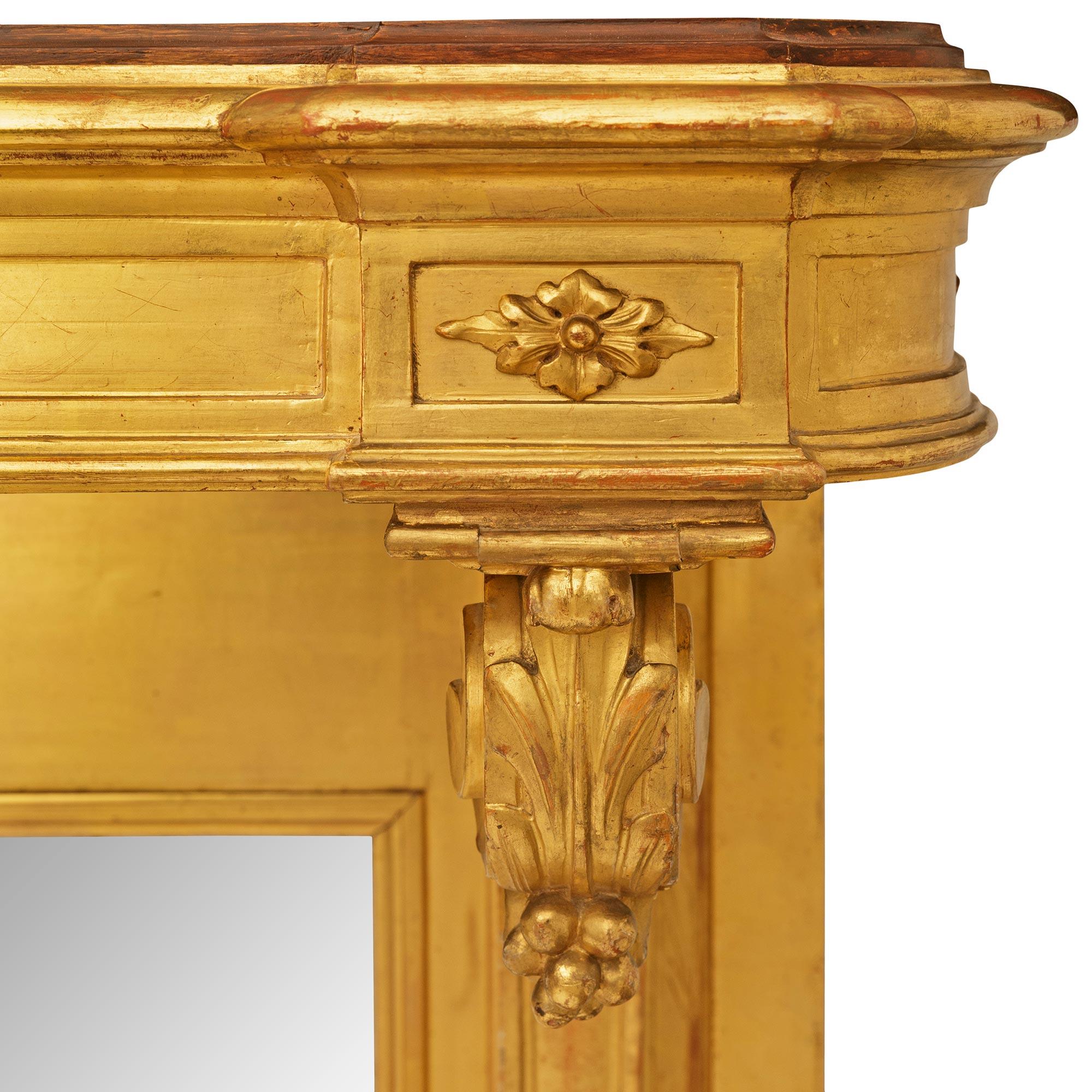Specchio Console neoclassica francese della metà del XIX secolo in legno di San Giglio in vendita