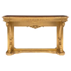 Antique French Mid 19th Century Neo-Classical St. Giltwood Console