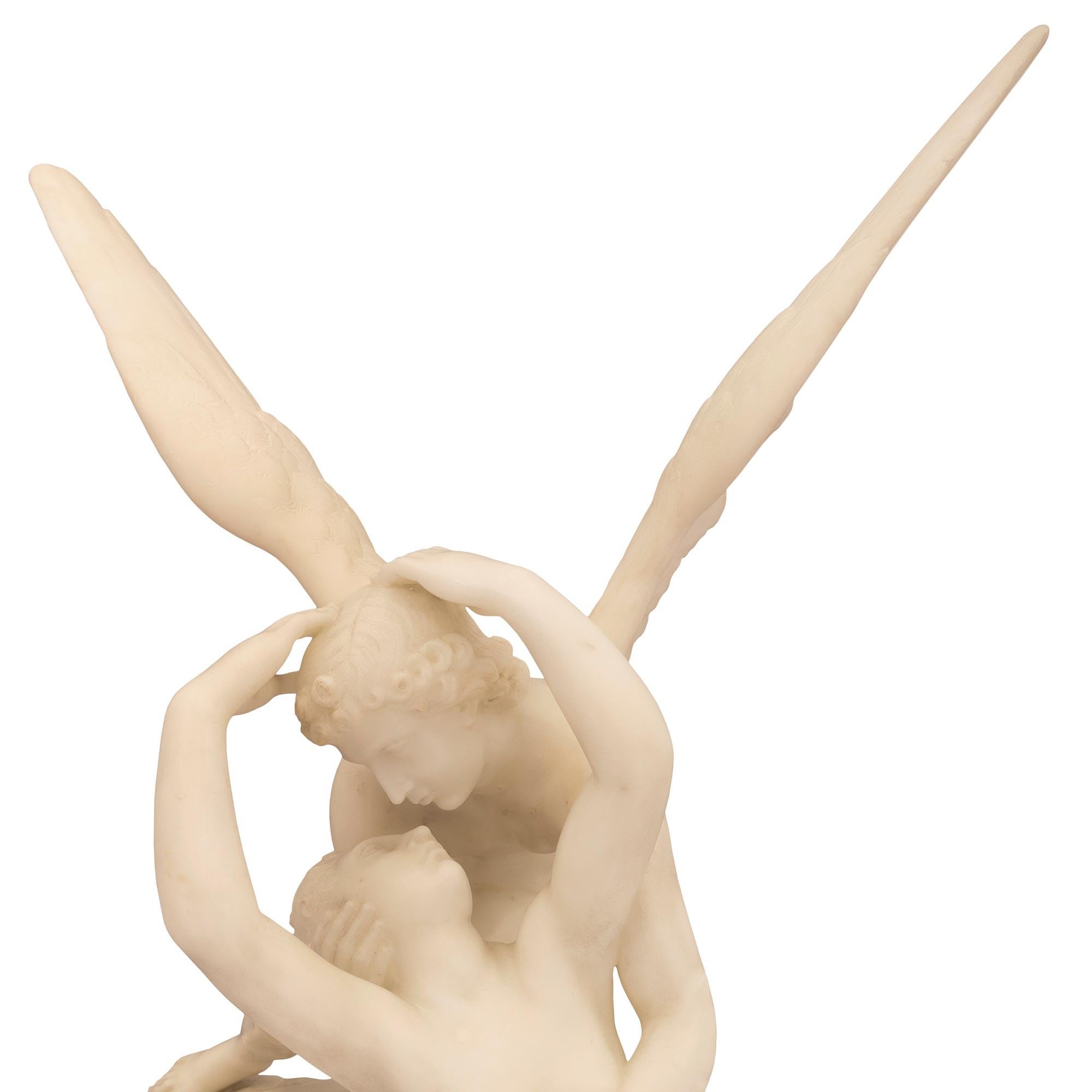 French Mid 19th Century Neo-Classical St. Statue of Cupid and Psyche For Sale 1