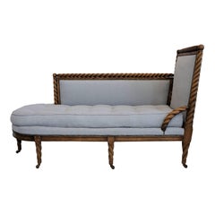 French Mid-19th Century Oak Daybed, circa 1860