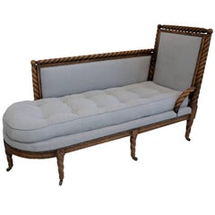 French Mid-19th Century Oak Daybed, circa 1860