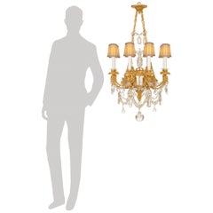 French mid 19th century Ormolu, Baccarat, and Rock Crystal chandelier