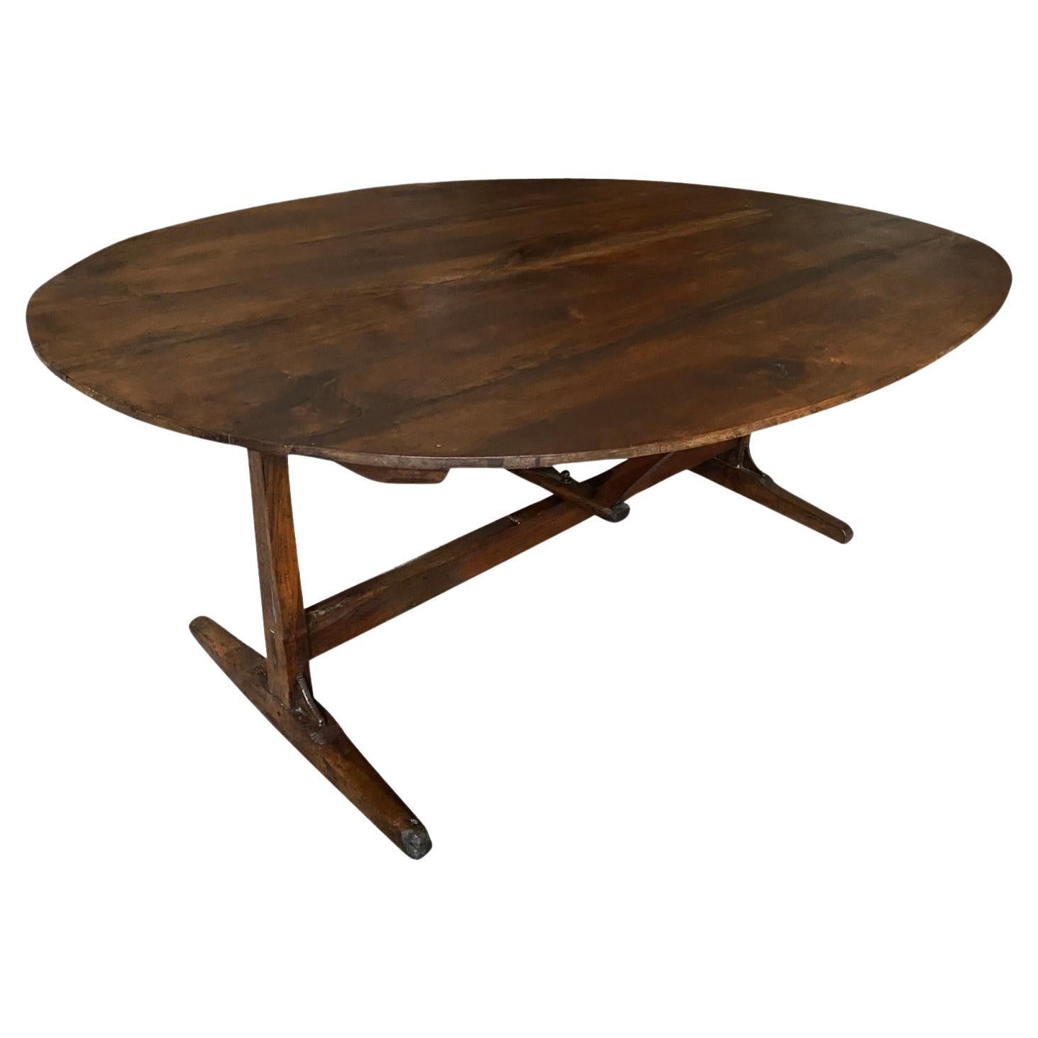 French Mid-19th Century Oval Wine Tasting Table For Sale