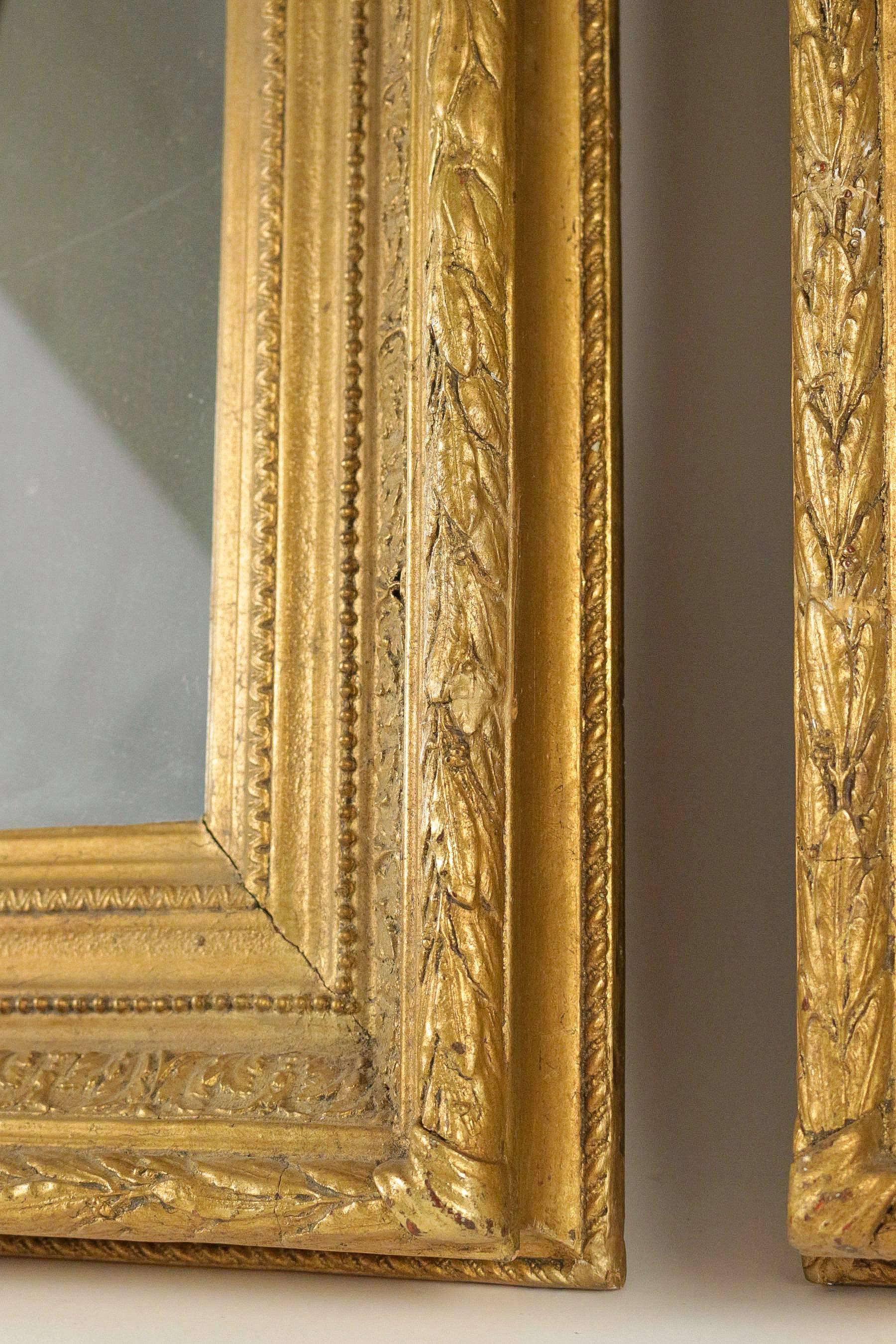 Carved French Mid-19th Century Pair of Giltwood Mirror, circa 1860 For Sale