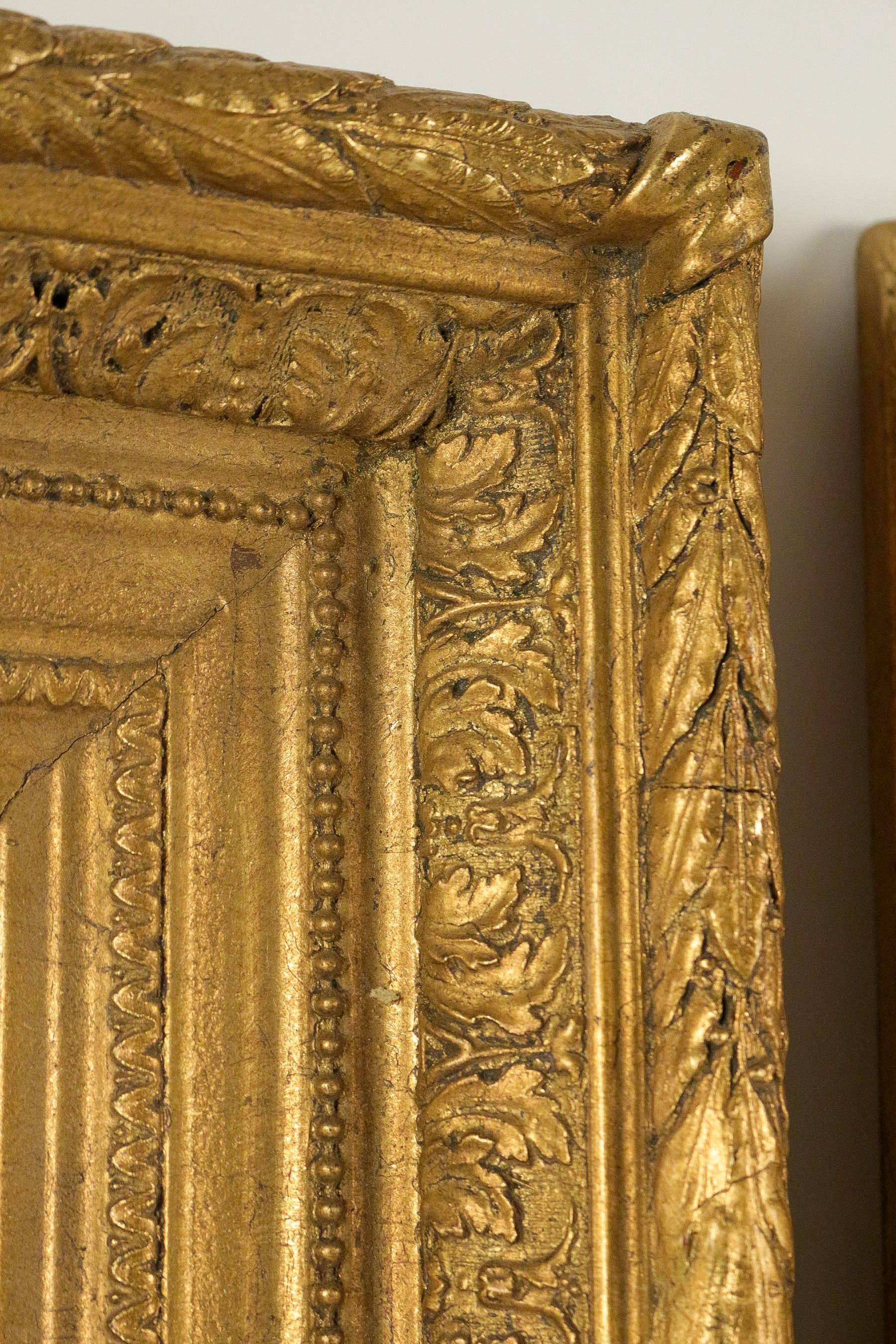 French Mid-19th Century Pair of Giltwood Mirror, circa 1860 In Good Condition For Sale In Saint Ouen, FR