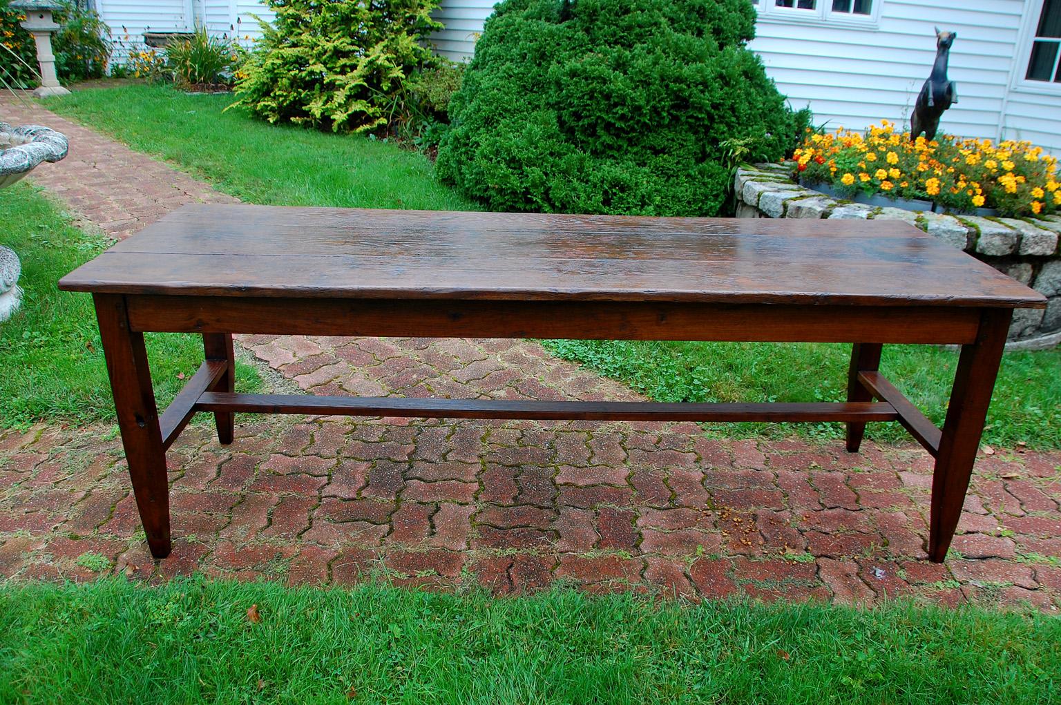 French Mid 19th Century Provincial Farmhouse Table in Oak and Chestnut 2