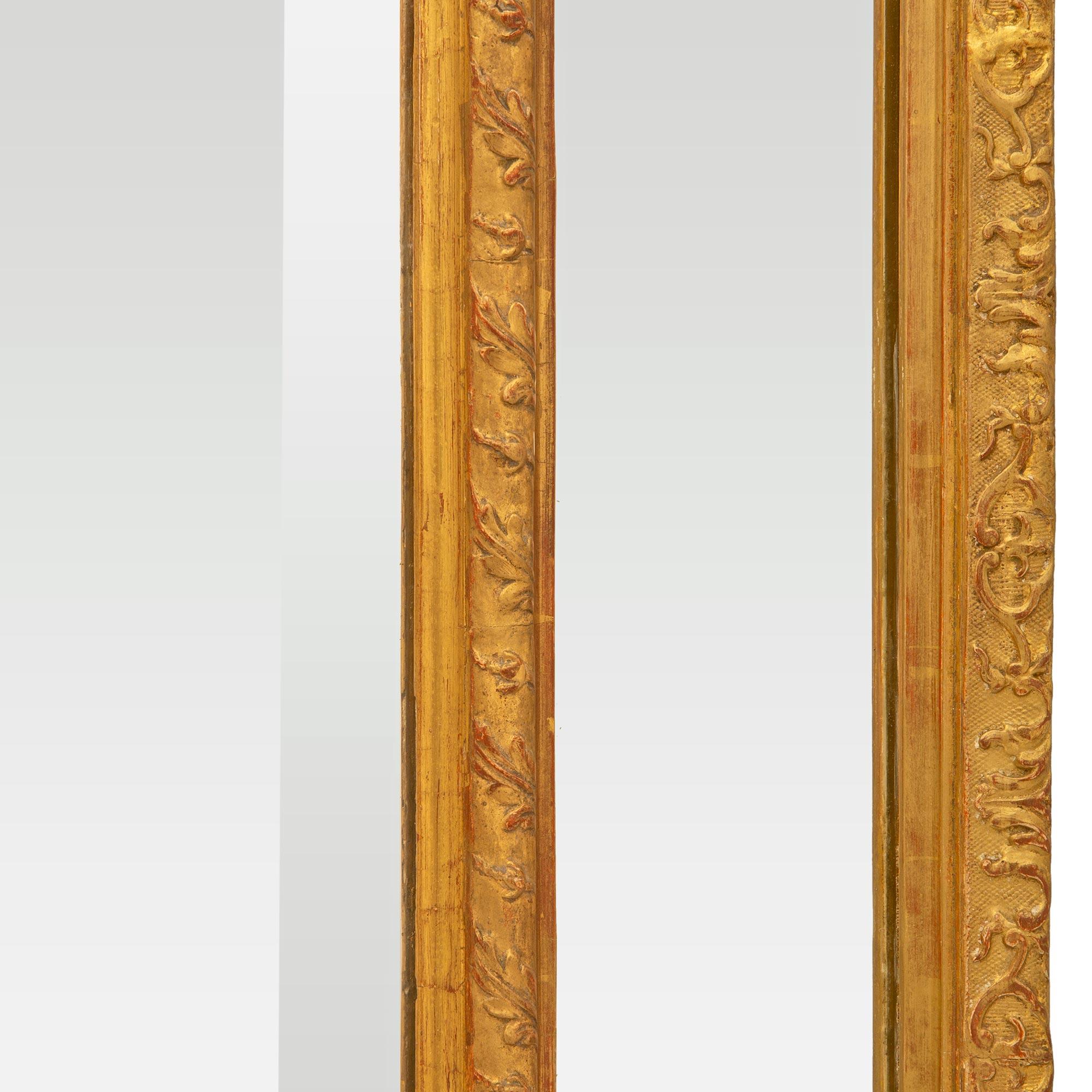 French Mid-19th Century Regence St. Double Framed Giltwood Mirror For Sale 3