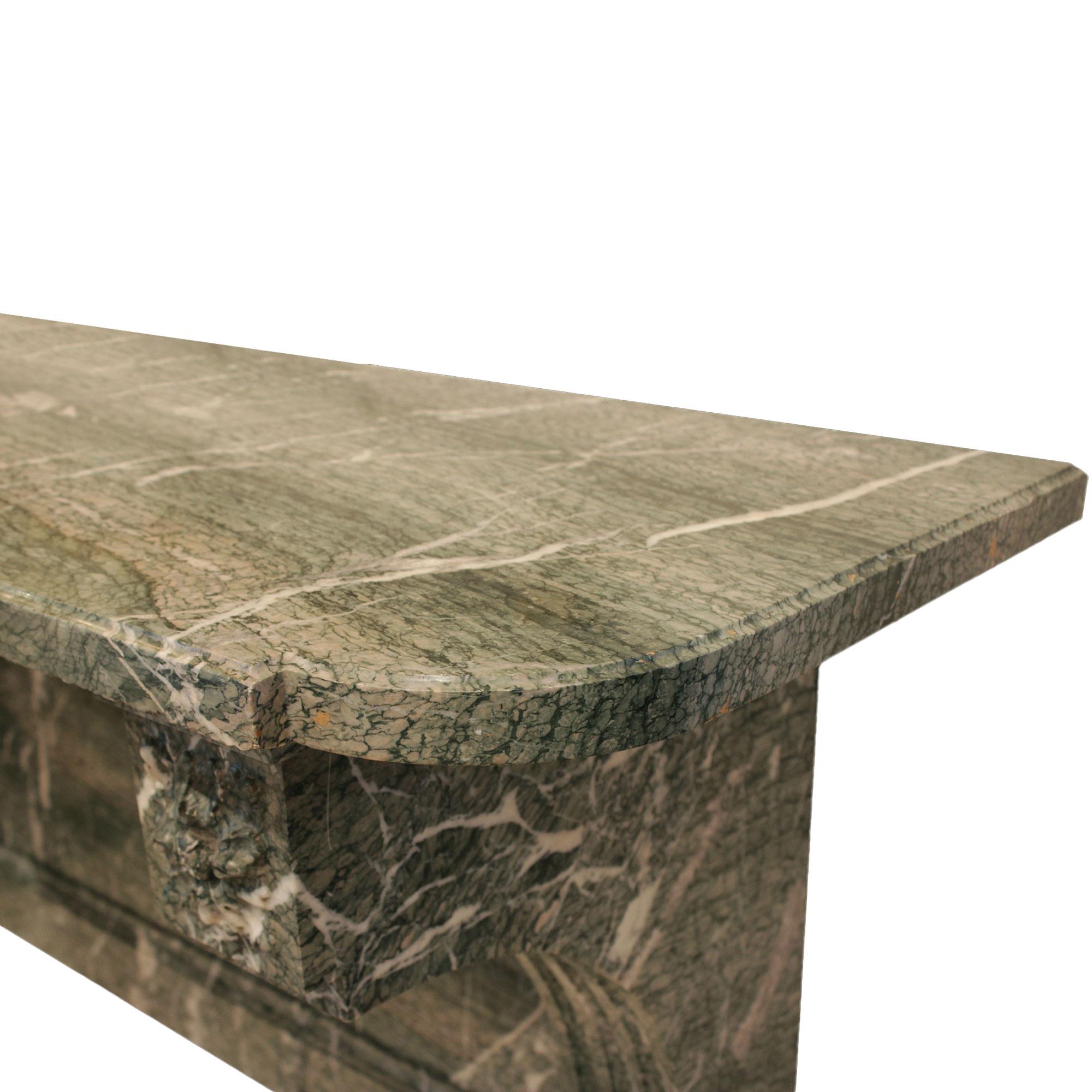 French Mid-19th Century Vert Campan Solid Marble Console For Sale 1