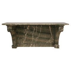 Antique French Mid-19th Century Vert Campan Solid Marble Console