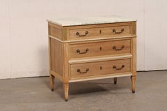 French Mid 20th C. Chest w/Uniquely Colored Marble Top (Cream/Green)