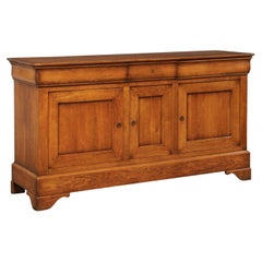 French Mid-20th C. Fruitwood Buffet Console Cabinet