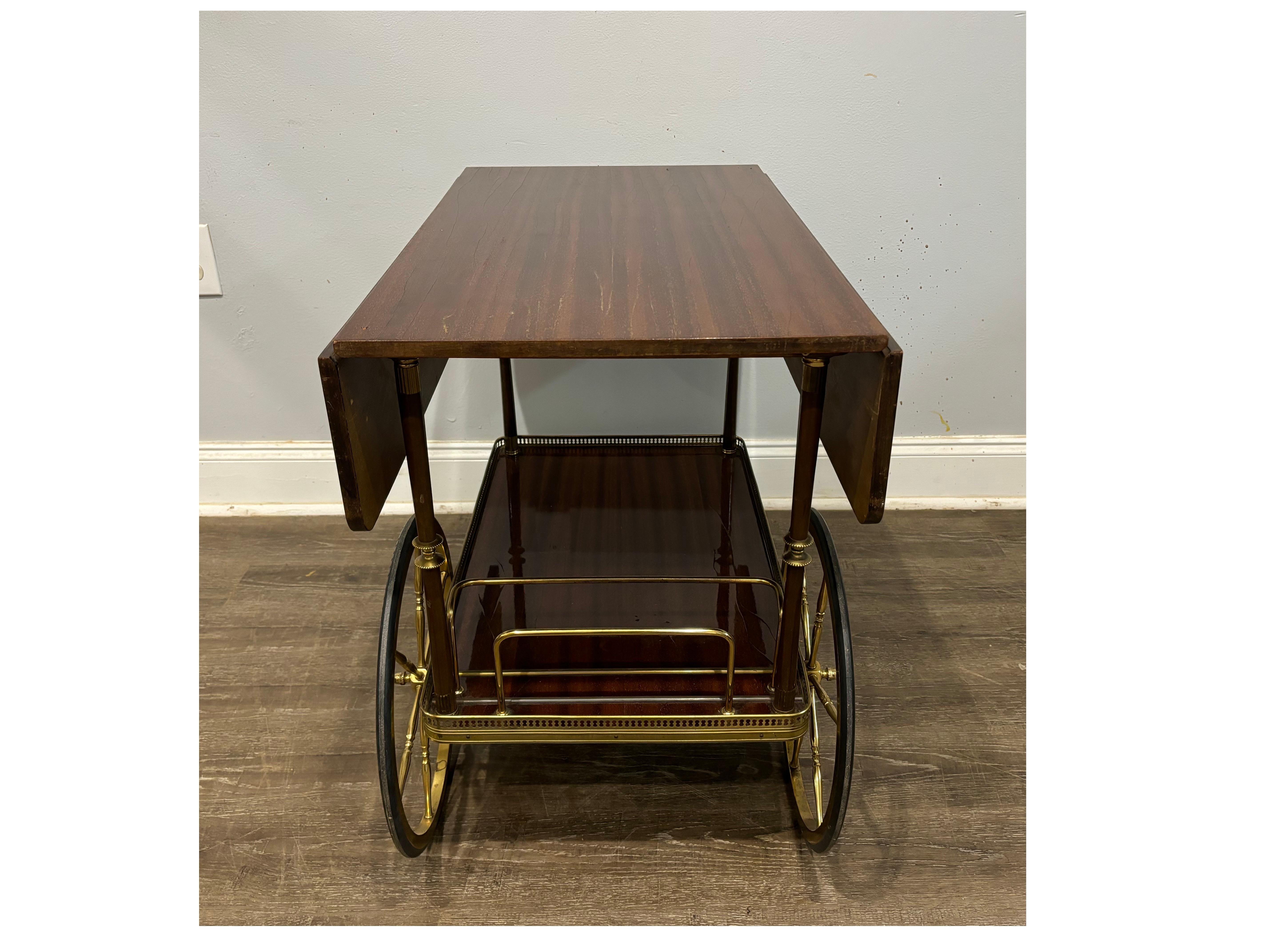 Carrito de bar francés de mediados del siglo XX Bronce en venta