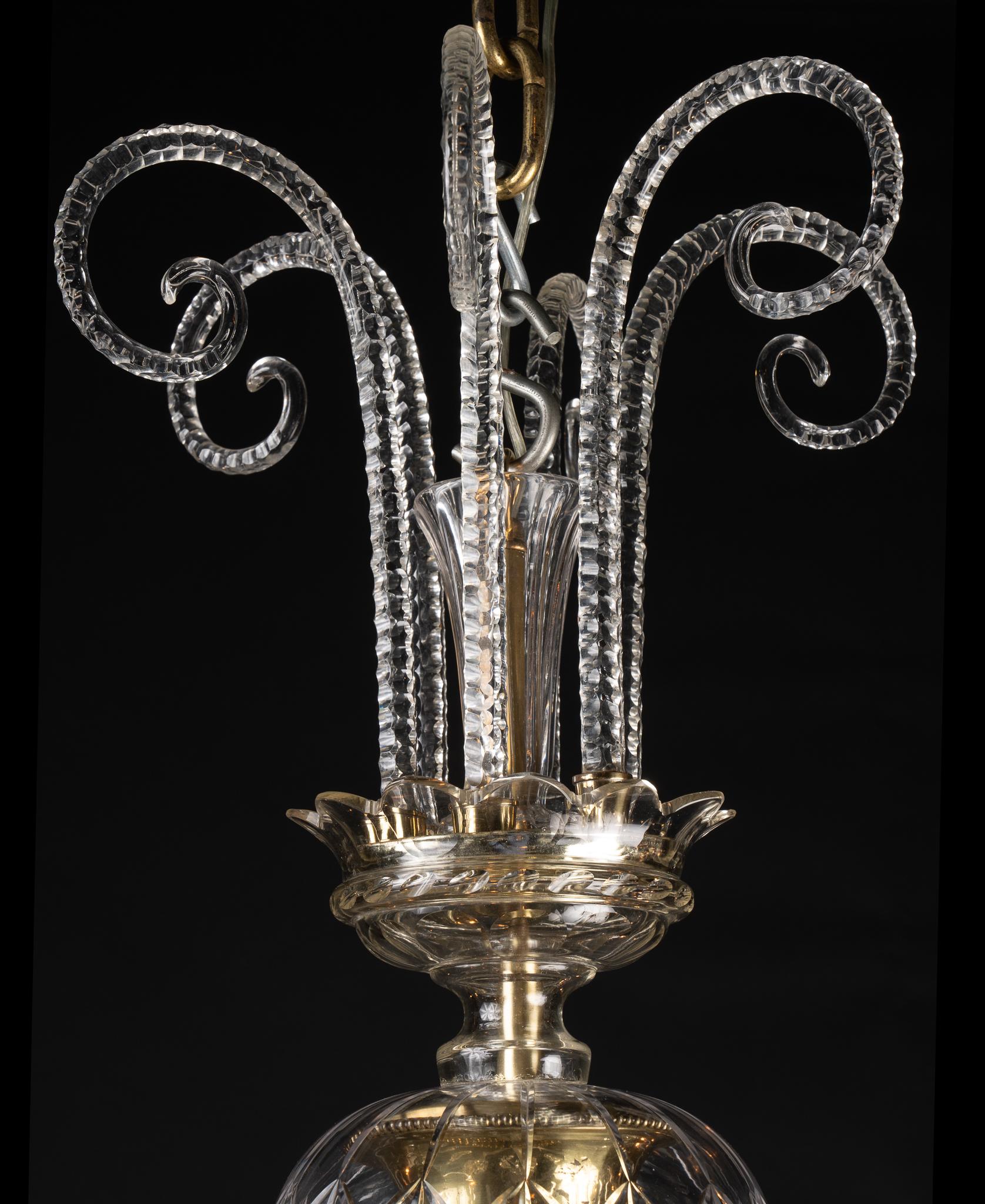 Lustre en cristal français du milieu du 20e siècle Bon état - En vente à New Orleans, LA