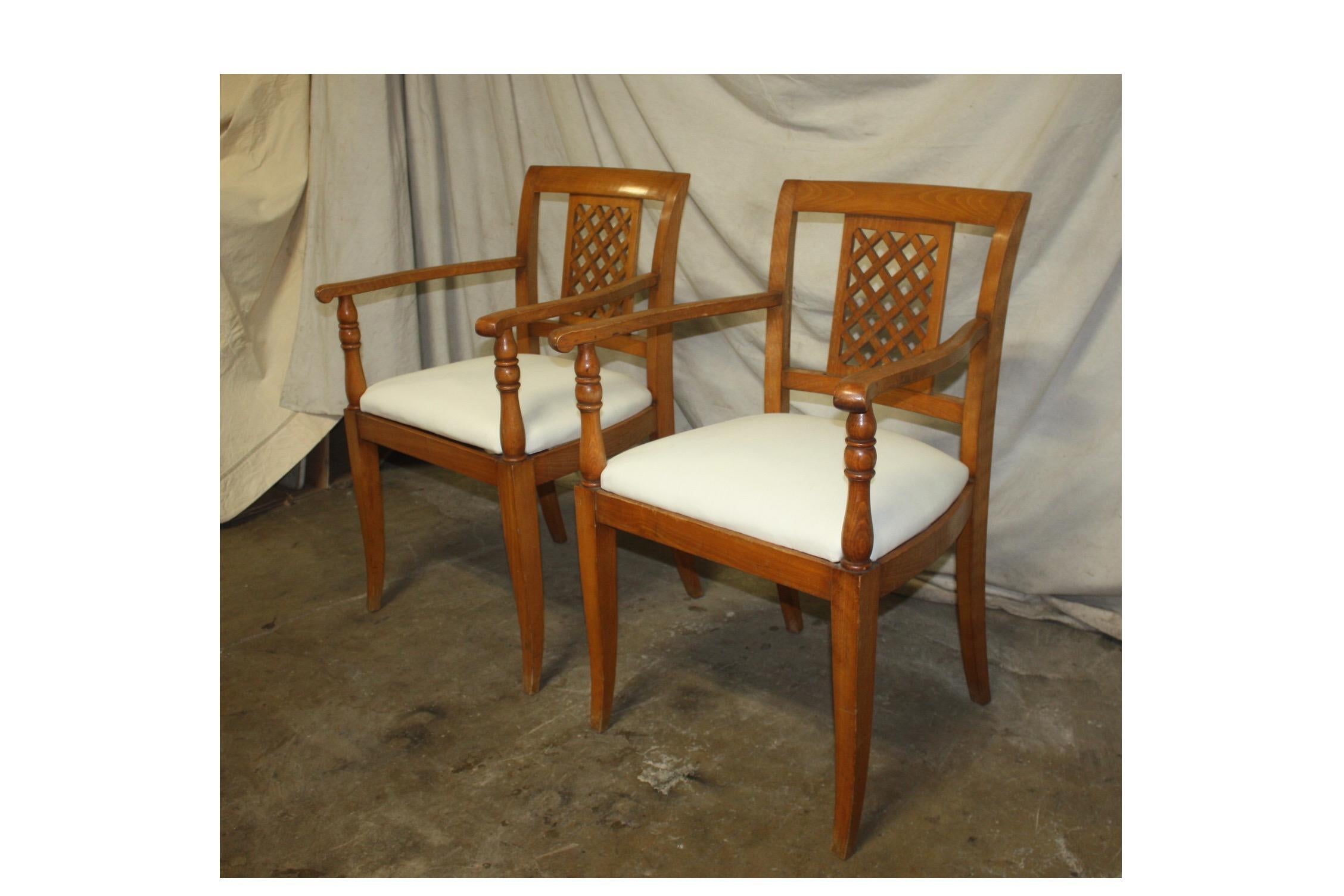 French mid-20th century Directoire style armchairs.