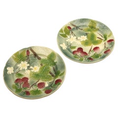 French Mid 20th Century Majolica Plates by St. Clement