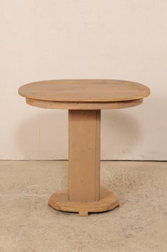 French Mid-20th Century Painted Wood Oval Top Pedestal Table