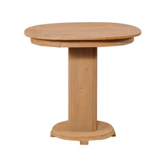French Mid-20th Century Painted Wood Oval Top Pedestal Table