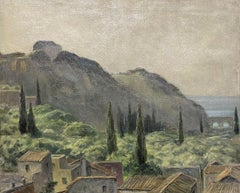 Vintage Hazy Provence Landscape, 1950's French Signed Impressionist Oil Painting