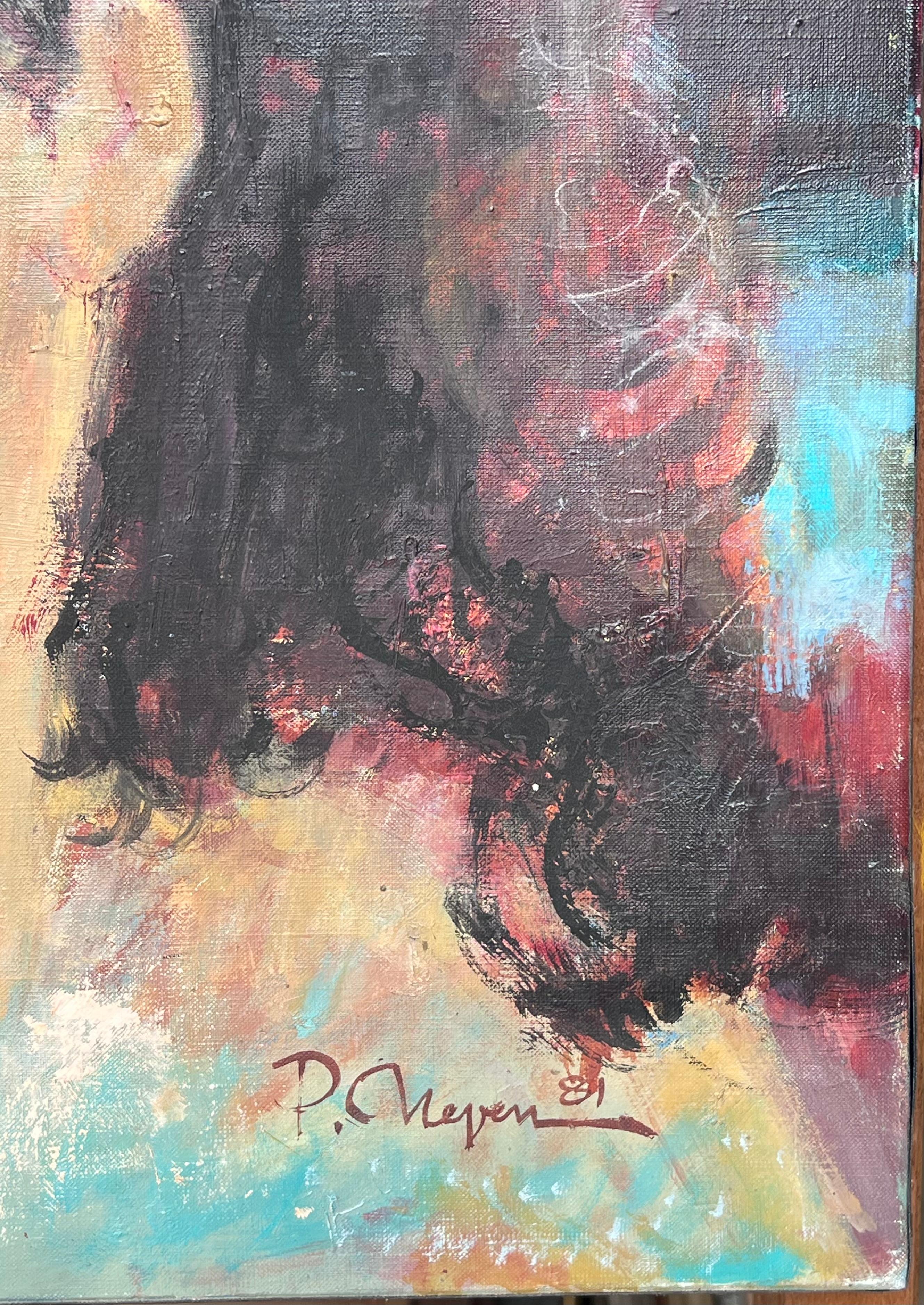 Großes französisches Ölgemälde des 20. Jahrhunderts Porträt einer jungen Frau, signiert im Angebot 2