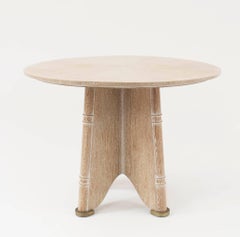 French Midcentury 1930s Ceruse Oak End/Side Table