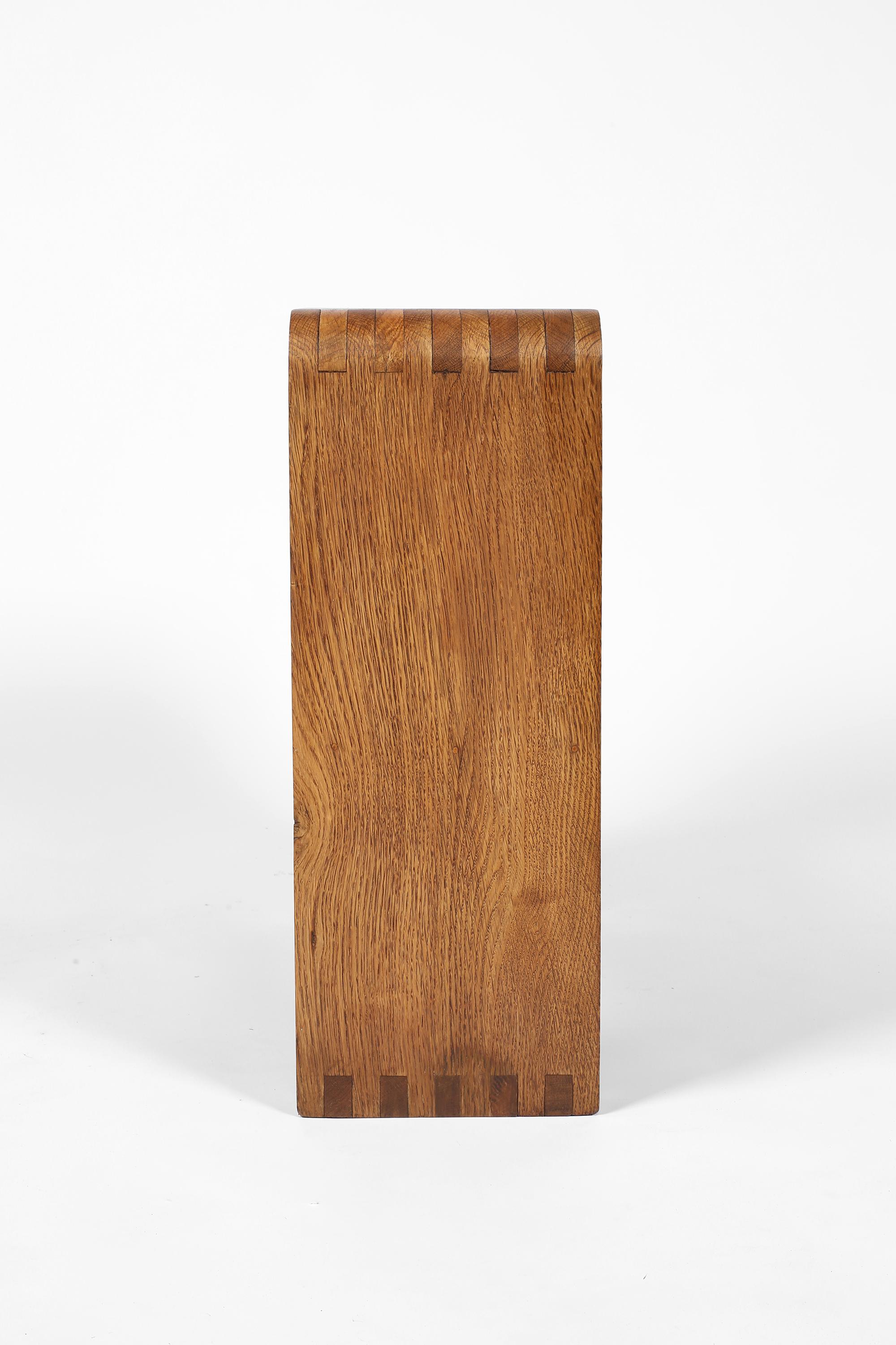 20th Century French Mid Century 1960s Chapo Style Oak Side Table For Sale