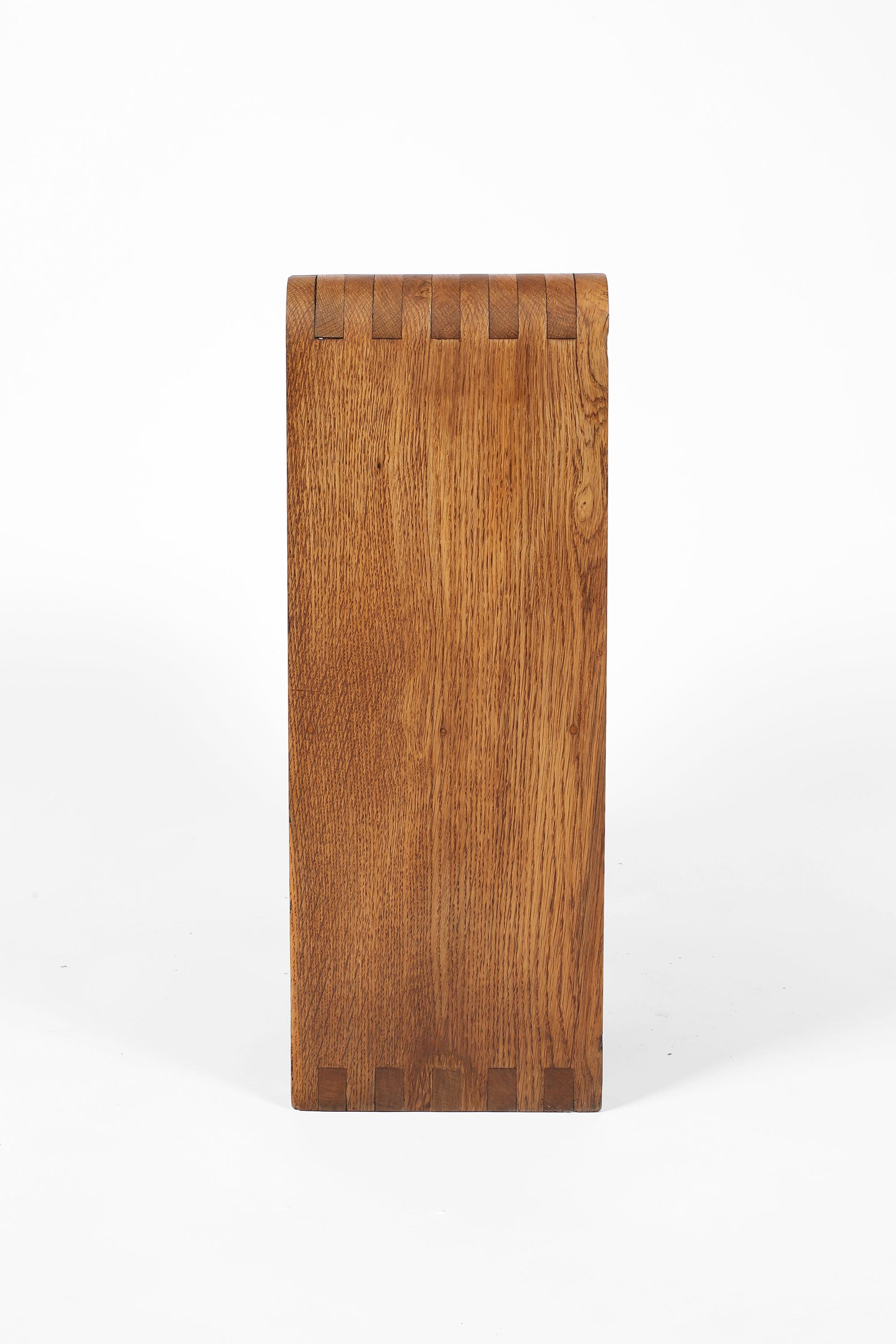 French Mid Century 1960s Chapo Style Oak Side Table For Sale 2