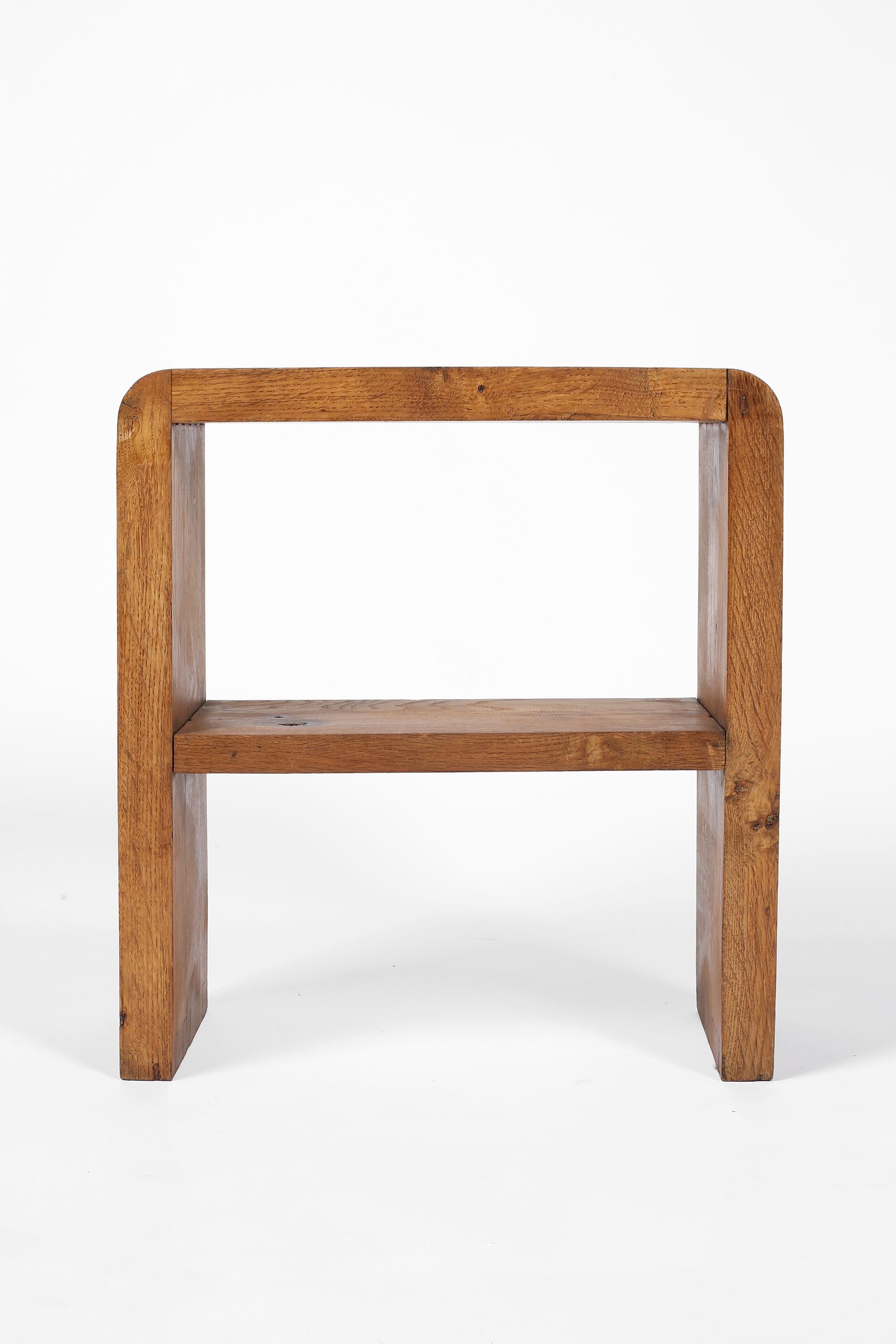 French Mid Century 1960s Chapo Style Oak Side Table For Sale 4