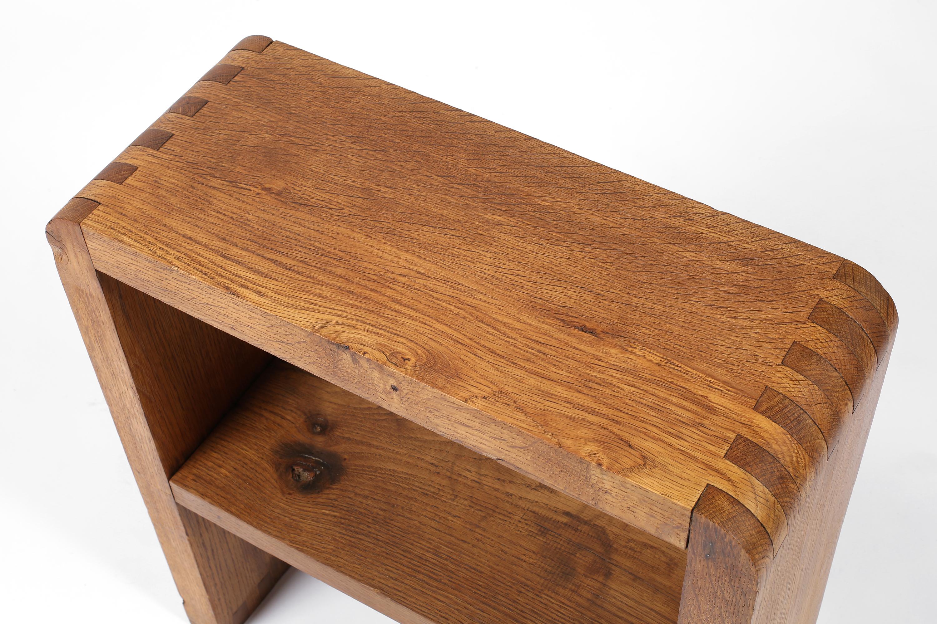 French Mid Century 1960s Chapo Style Oak Side Table For Sale 5