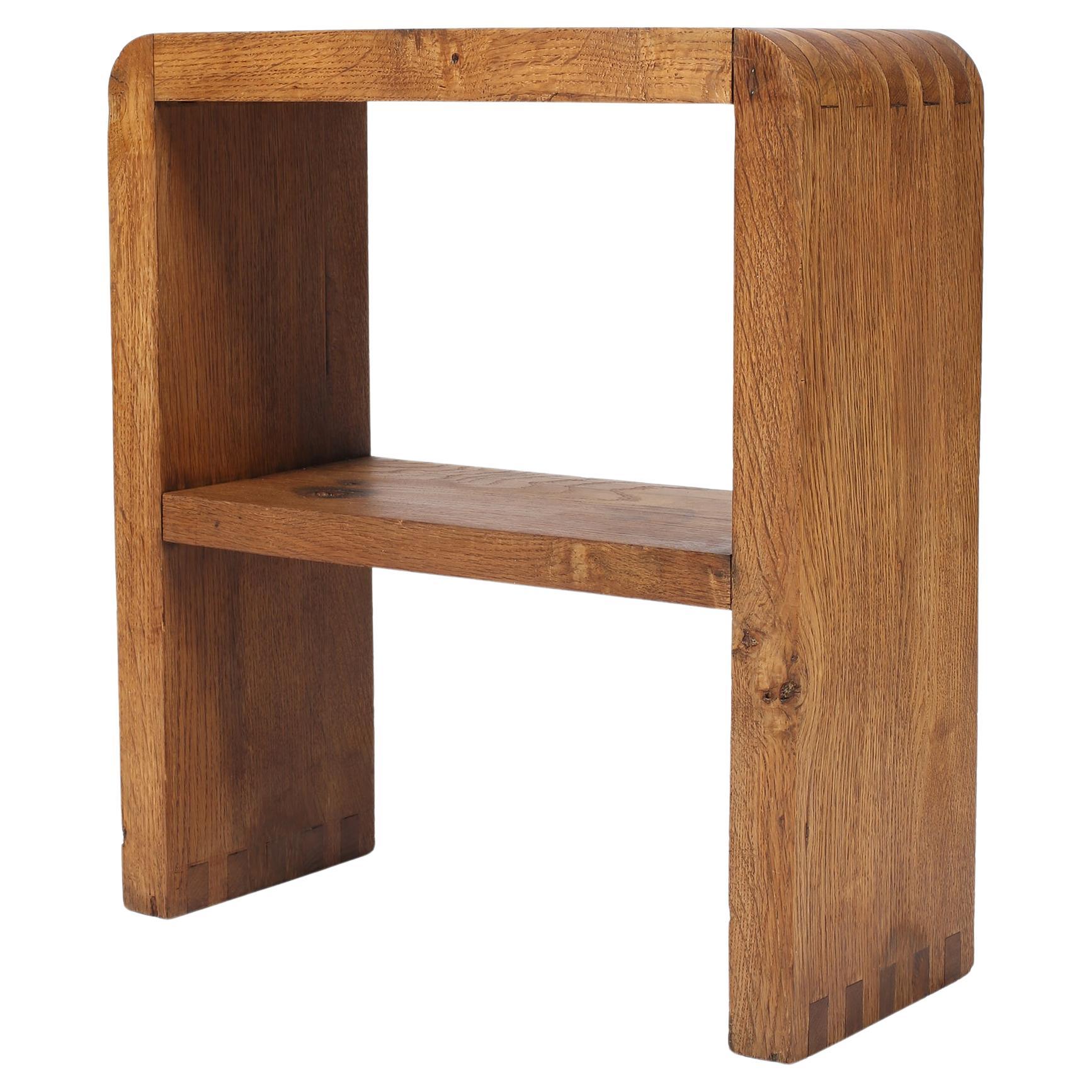 French Mid Century 1960s Chapo Style Oak Side Table For Sale