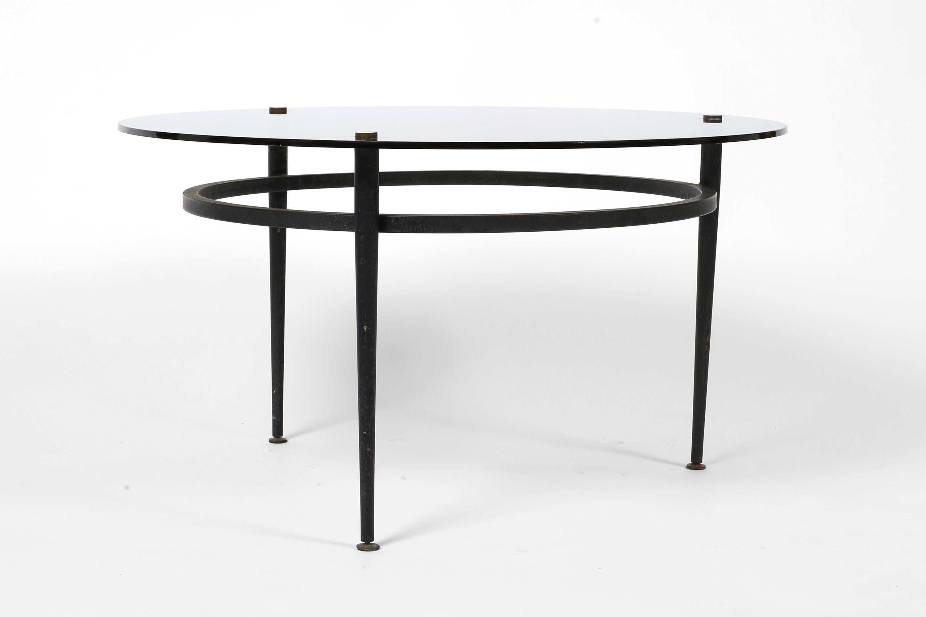 Bronze Table basse minimaliste Roger Le Bihan, milieu de siècle, années 1960 en vente