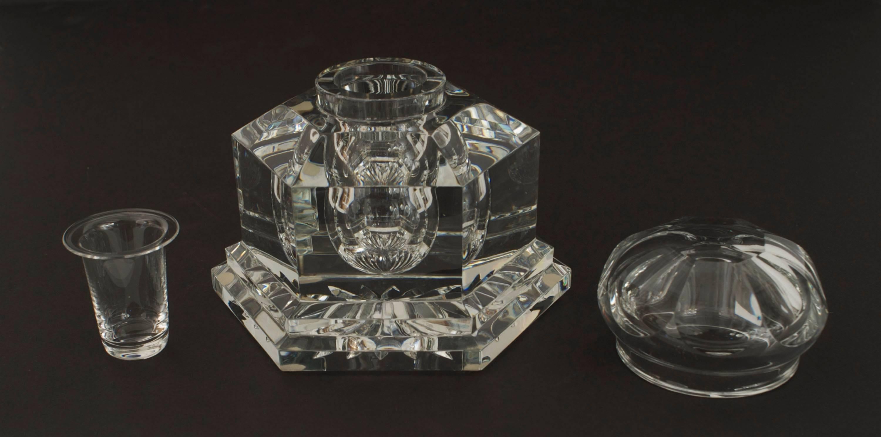 Mid-Century Modern Encrier en cristal « Victor Hugo » de Baccarat en vente