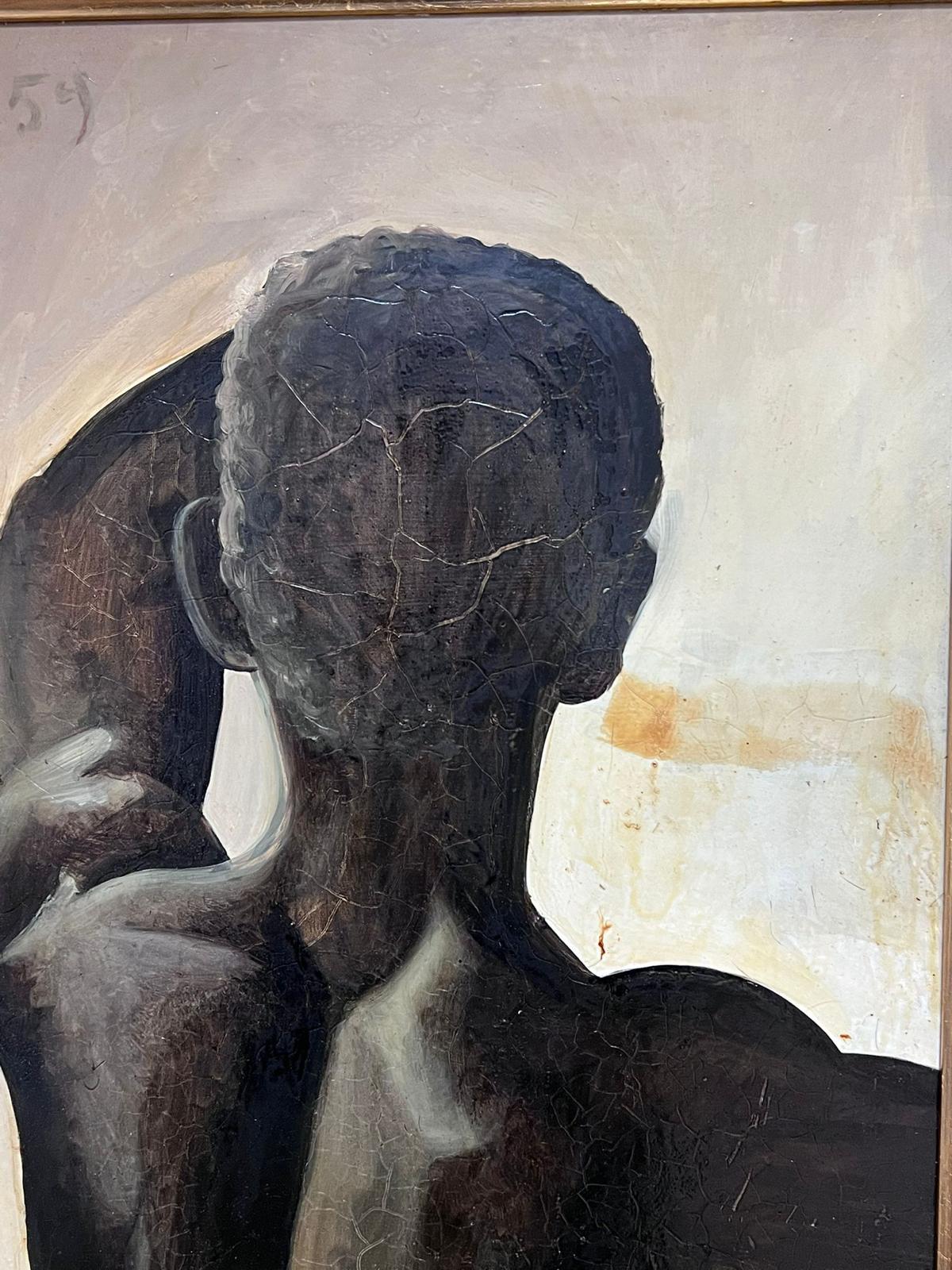 French Mid Century - 1950's French Signed Oil Painting Male Nude Back ...