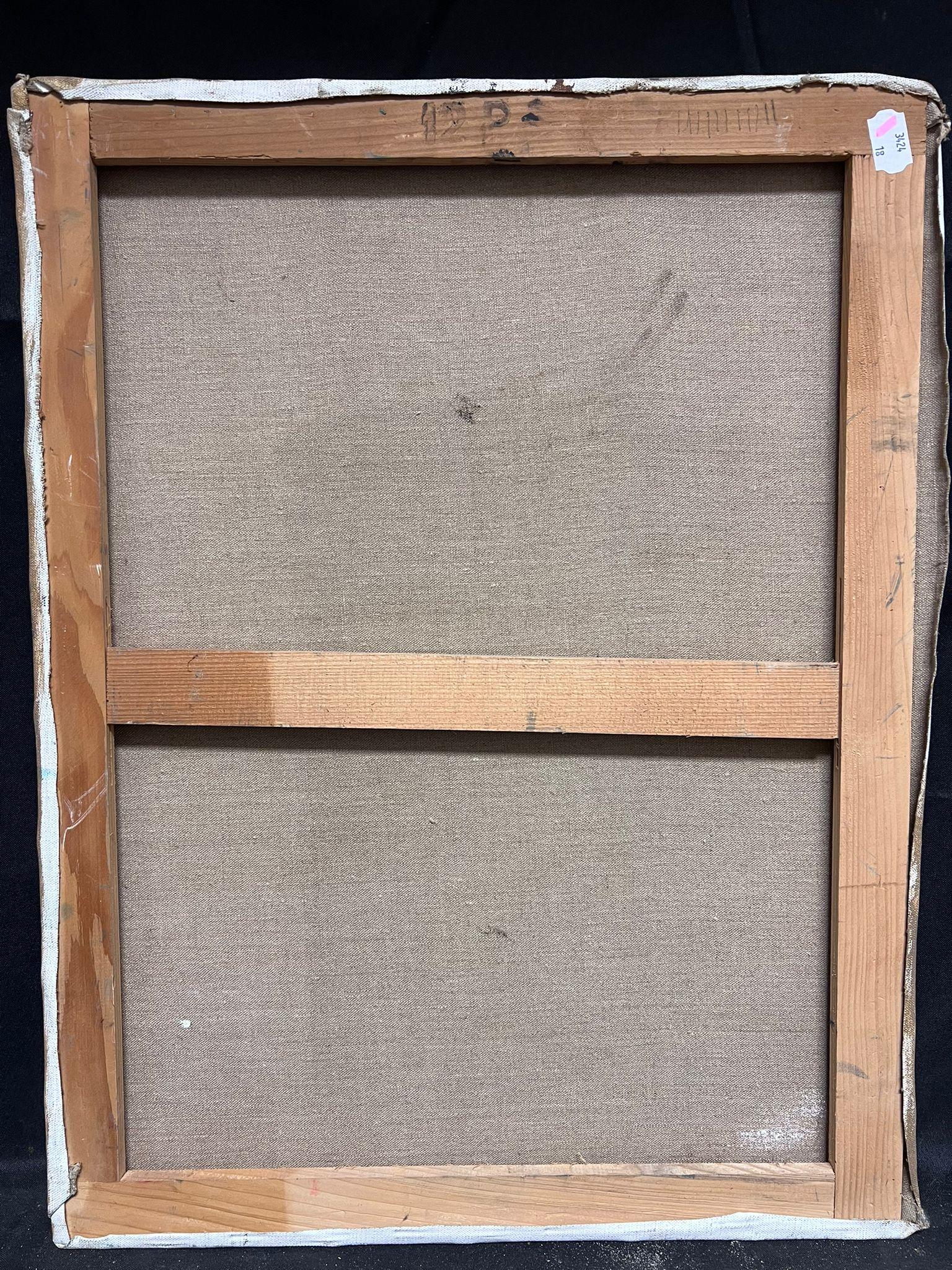 Fiori blu e frutti gialli
Artista francese, periodo 1950 circa
olio su tela, senza cornice
tela: 24 x 18 pollici
provenienza: collezione privata, Francia
condizioni: complessivamente buone e sane, qualche ammaccatura sulla tela ma nessun danno. 