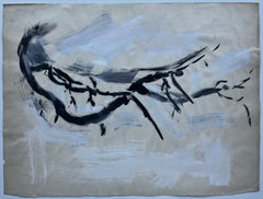 Mid Century French Abstract Reclining Nude Expressionist Ink Painting