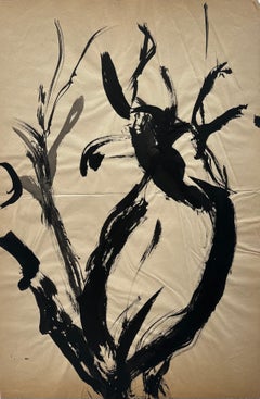 Mid Century French Abstract Tree Expressionist Ink Painting