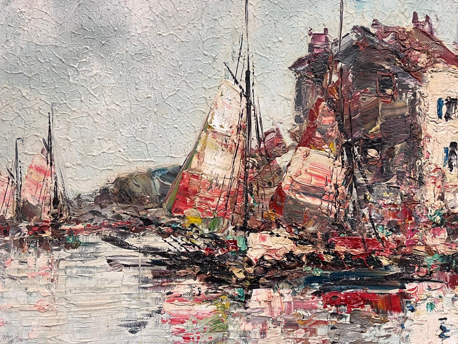 St Tropez Harbour
French Post Impressionist artist, mid 20th century
signed oil on canvas, unframed
canvas: 20 x 24 inches
provenance: private collection, France
condition: overall good and sound condition 