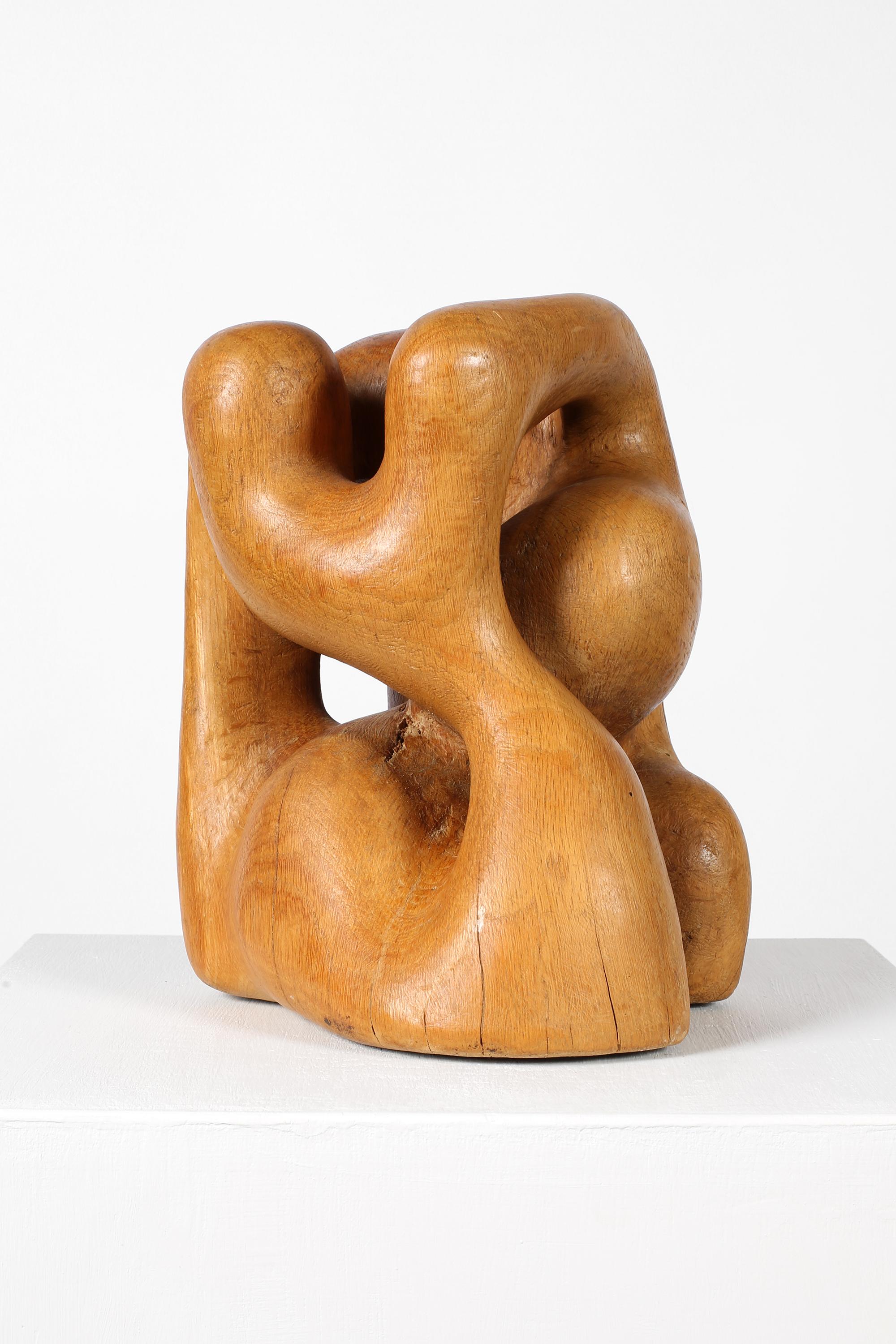 Sculpture française abstraite de forme libre en bois sculpté du milieu du siècle dernier en vente 2
