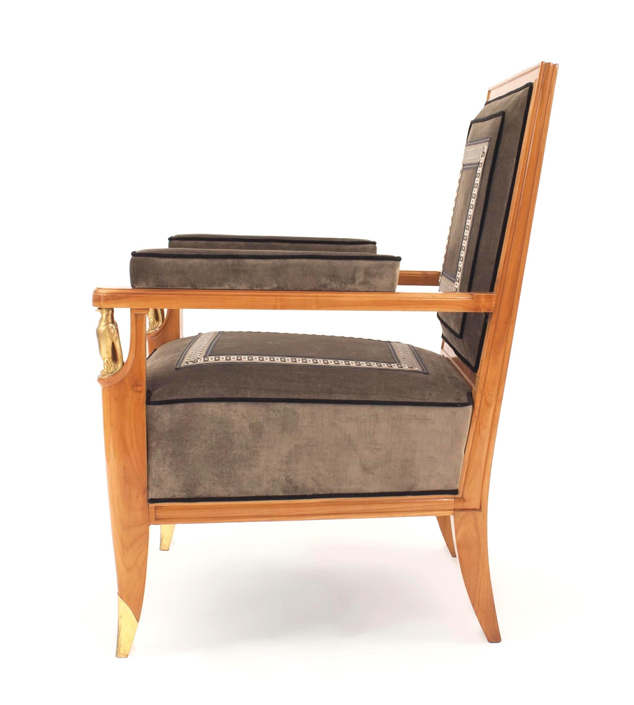 Mid-Century Modern French Mid-century Armchair, by Jean Pascaud & Vadim Androusov For Sale