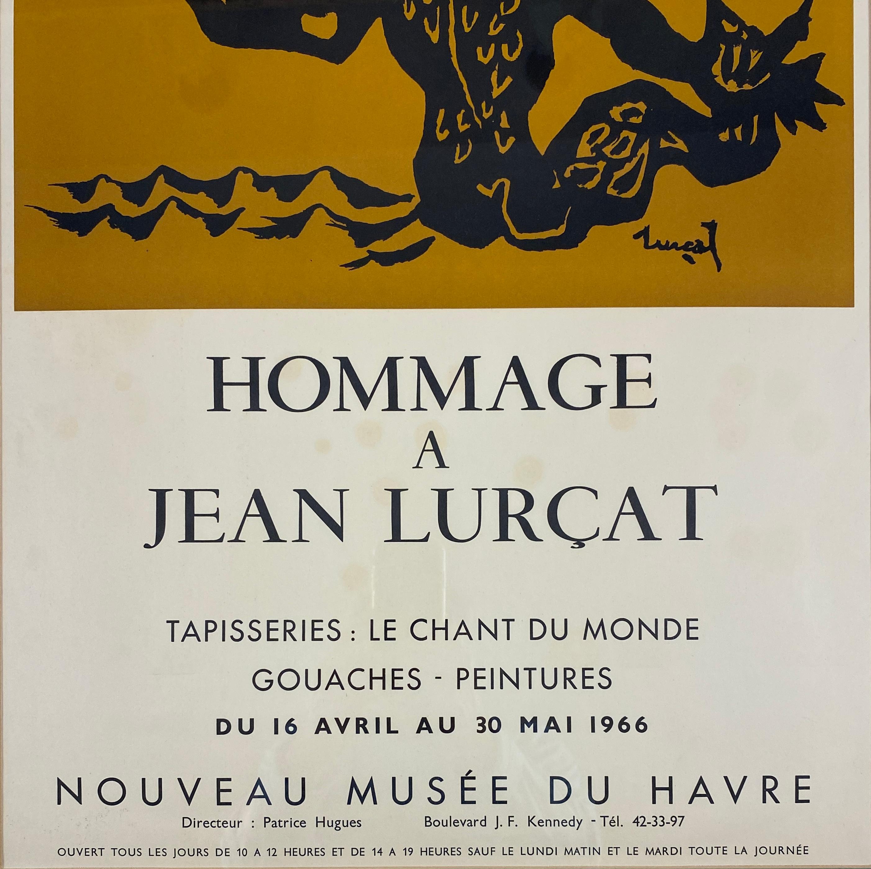 Mid-Century Modern French Mid-20th Century Art Poster Tribute to Jean Lurcat For Sale