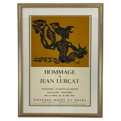 Retro French Mid-20th Century Art Poster Tribute to Jean Lurcat